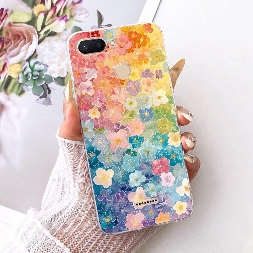 For Redmi 6 Case Cover Transparent Cute Cat Fashion Butterfly Funny Cool Painted Casing M1804C3DH M1804C3DG M1804C3DI
