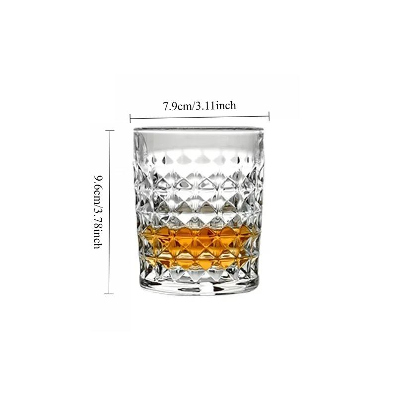 

10.3oz/11.4oz High End Wine Glasses Cocktail Glass Diamond Glass Cup Transparent Whiskey Glass Bar Water Bottle Party Brandy Cup 1pcs