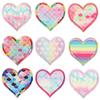 Embroidery Cloth Stickers Gradual Change Love Patch Stickers Colored Heart-Shaped Embroidery Stickers Clothes Decoration Embroidery Chapter Boy
