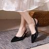 Pointed Toe Buckle Strap Ladies Sandals Solid Shallow Fashion Sexy Party Slingbacks 2025 Summer High Heeled Shoes Woman
