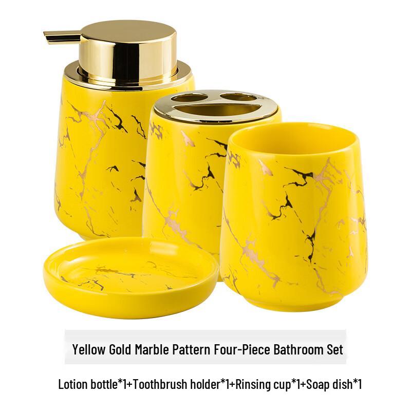 OLOEY Light Luxury Ceramic Bathroom Set, 4-Piece