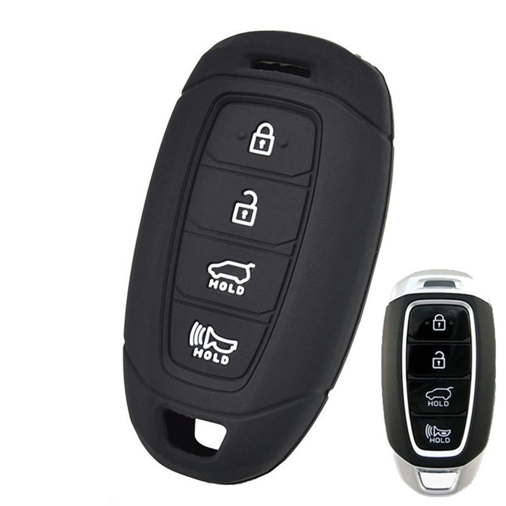 

Силиконовый автомобильный брелок с дистанционным управлением, чехол для Hyundai i30 i35 i40 Kona Azera Elantra Solaris Grandeur Ig Accent Santa Fe 2018 2019 чёрный