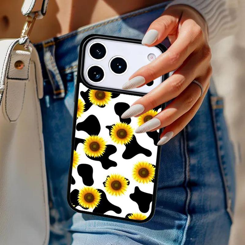 

Western Highland Cow Sunflower Cute Phone Case For iPhone 17 Air 14 15 13 12 Max Cover For Apple 16e 11 Pro Max Plus Coque iPhone 16pro max