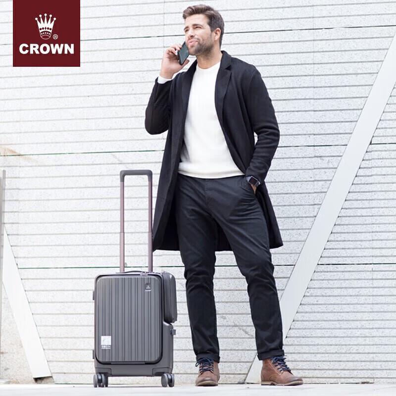 CROWN Men's Business Front-Opening Carry-On Luggage