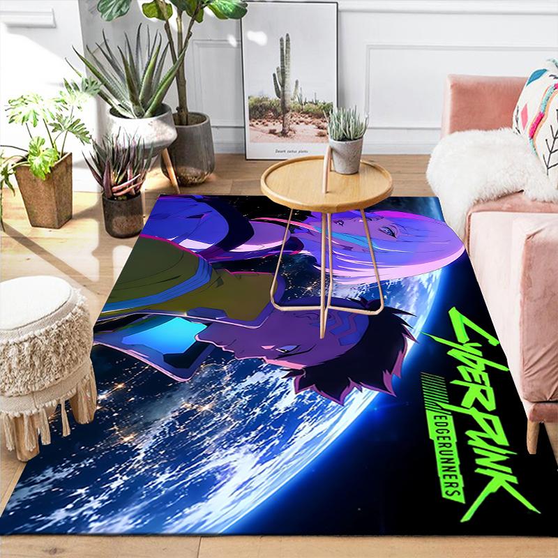 1Pc Cyberpunk Future Adventure Rug, Office Carpet Indoor Outdoor Doormat, Non-Slip, Comfortable, Living, Christmas Halloween, Xmas Gift S1585