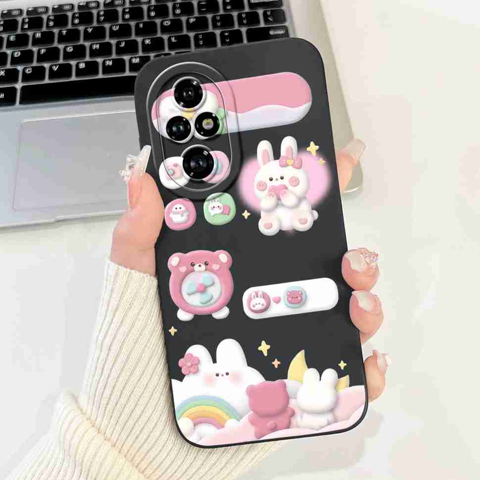 For Honor 200 Pro 5G Case ELP-AN00 Cute Butterfly Rabbit Soft Silicone Cover For Huawei Honor 200Pro ELP-NX9 Phone Shell Fundas
