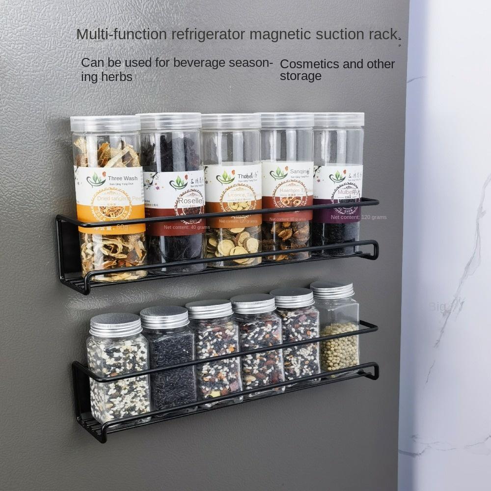 1/2/4Pcs Space Saving Fridge Magnetic Shelf Storage Rack Refrigerator Side Shelf  Cabinet