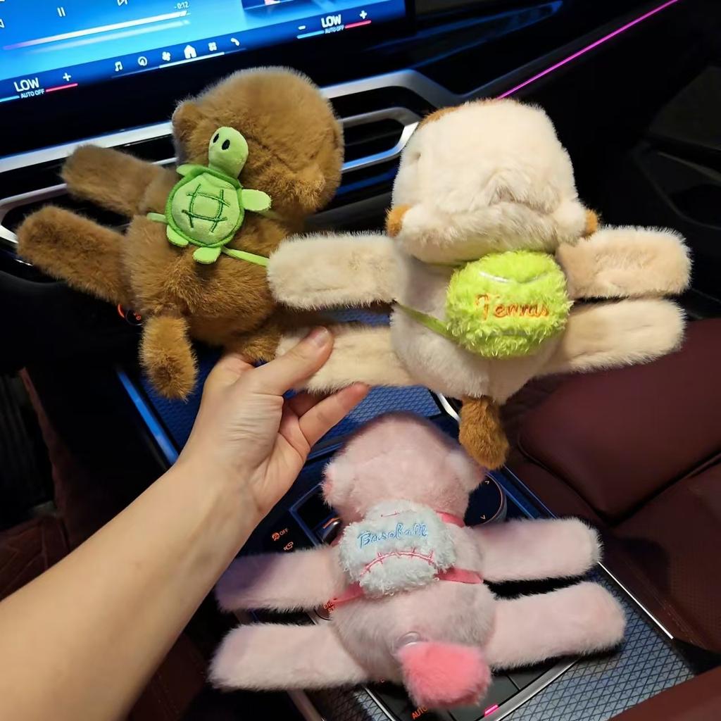Cute Capybara Slap Bralets Stuffed Animal Capybara Doll Huggers Snap Ring Band Plush Toy Wrist with Turtle Kid Toy Gift