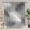 2pcs- Pure Black and Gray Feather Polyester Curtains, Pole Bag Curtains 42 * 84, Bedroom, Living Room, Family Room Decoration