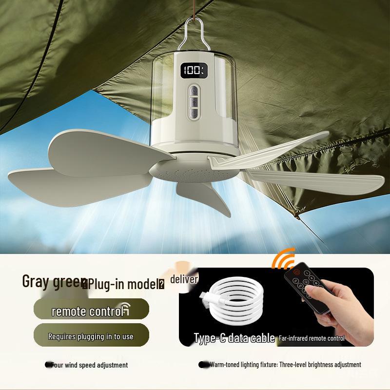 Multi-Functional Ceiling & Desktop Fan: Portable, Rechargeable, Remote-Controlled for Outdoor Camping Premium