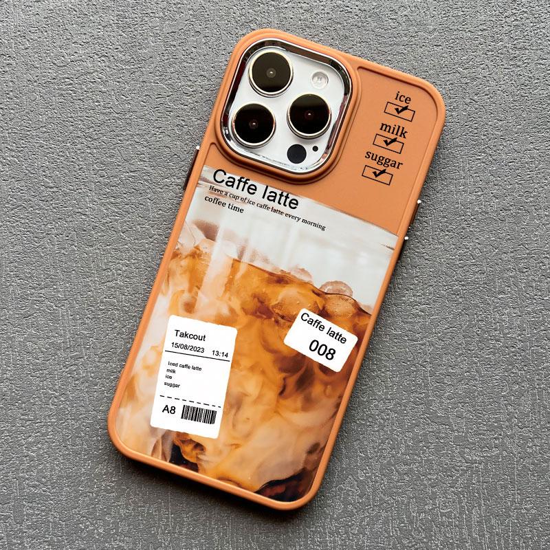 Brown Ice Latte American Coffee Phone Case for Iphone 12 11 14 13 15 16 Pro Max Mini X XR XS 7 8 Plus SE2 Shockproof Print Cover
