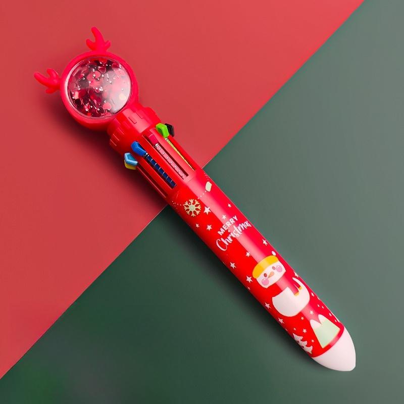 

Шариковая ручка Декор для рождественского подарка С Рождеством Десятицветная Домашнее рождественское украшение Ручка Праздничная шариковая ручка Милая нажимная Детская