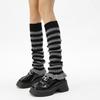 Hot Girl Style Y2K Spring Autumn Women's Striped Slouch Socks Leg Warmers for Leather Shoes Knitted Chunky Thread Calf Socks