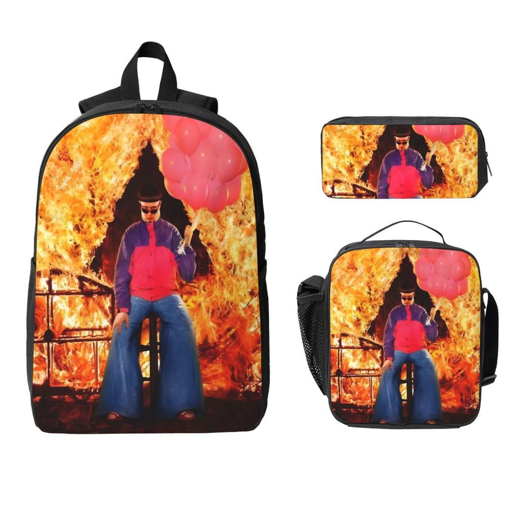 3Pcs RIP Oliver Tree 1993-2026 Backpack Set for Children Pencil Boxes Bookbag Sets with Lunch Box For School Students Daypack