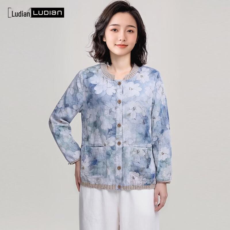 

LUDIan Women s Pure Cotton Loose Fit 3/4 Sleeve Blouse XL