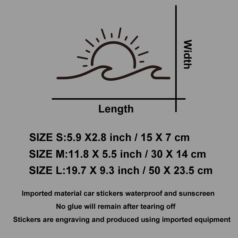 Sun Waves Reflecting Each Other Creative&funny Stickers for Cartoon Fans&lover,high Quality for Car Trucks Motorcycles & Laptops