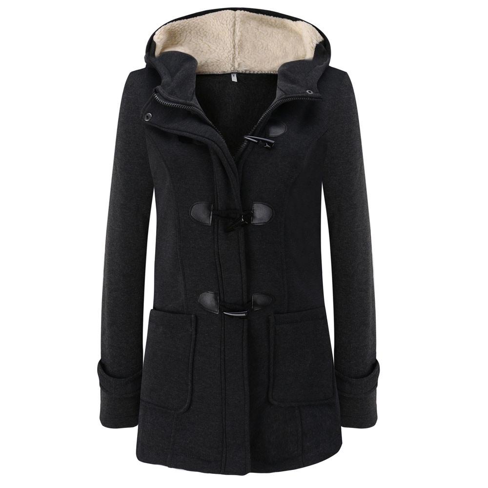 Women Warm Long Sleeve Pullover Blouse Hooded Jacket Coat Long Outerwear