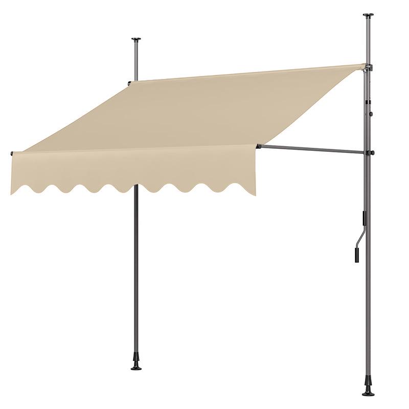 Portable Hand-Crank Sun Shade Tent for Outdoor, Courtyard, Shopfront, Terrace, and Balcony
