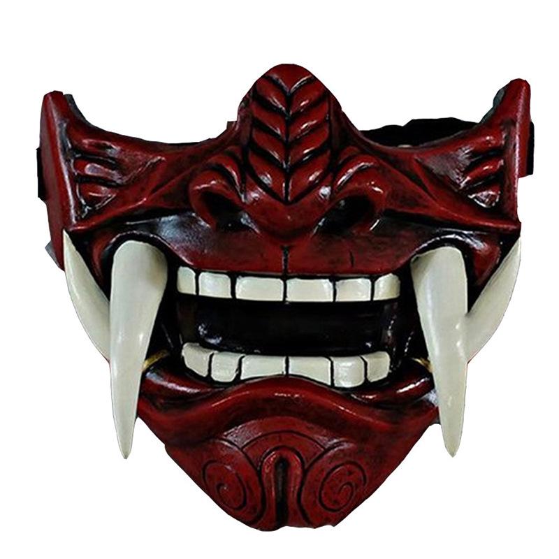 Japanese Hannya Half-Face Mask for Halloween Parties