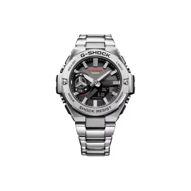 CASIO Men G-STEEL Series Silver Watch GST-B500D-1AJF GST-B500D-1AJF Black Dial
