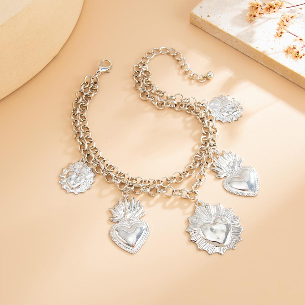 Creative Cross Love Pendant Pants Anklet Decoration, Fashionable Imitation Pearl Beaded Ankle Chain Decoration