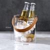 Ins Transparent Desktop Storage Bucket Multi-Functional Storage Box Creative Hand Basket Ice Bucket Fruit Basket Pet Fruit Tray