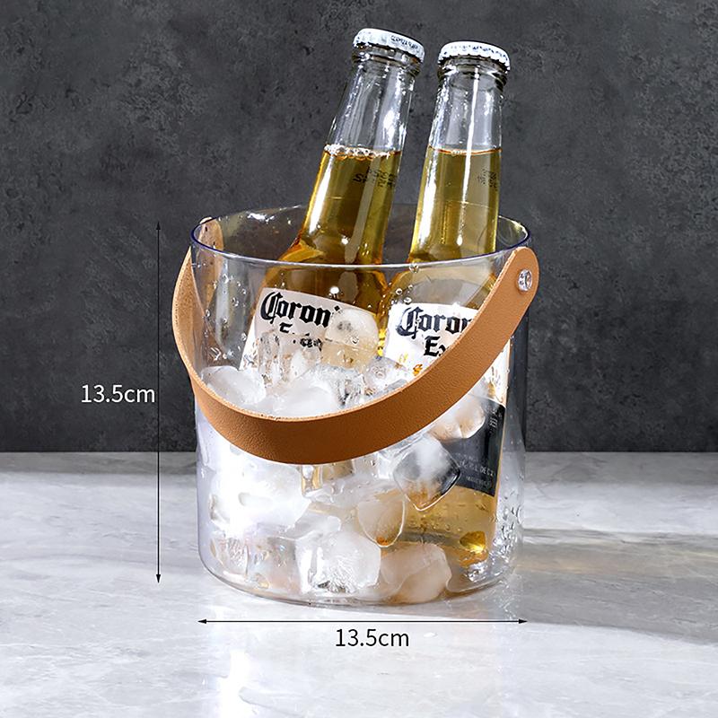 Ins Transparent Desktop Storage Bucket Multi-Functional Storage Box Creative Hand Basket Ice Bucket Fruit Basket Pet Fruit Tray