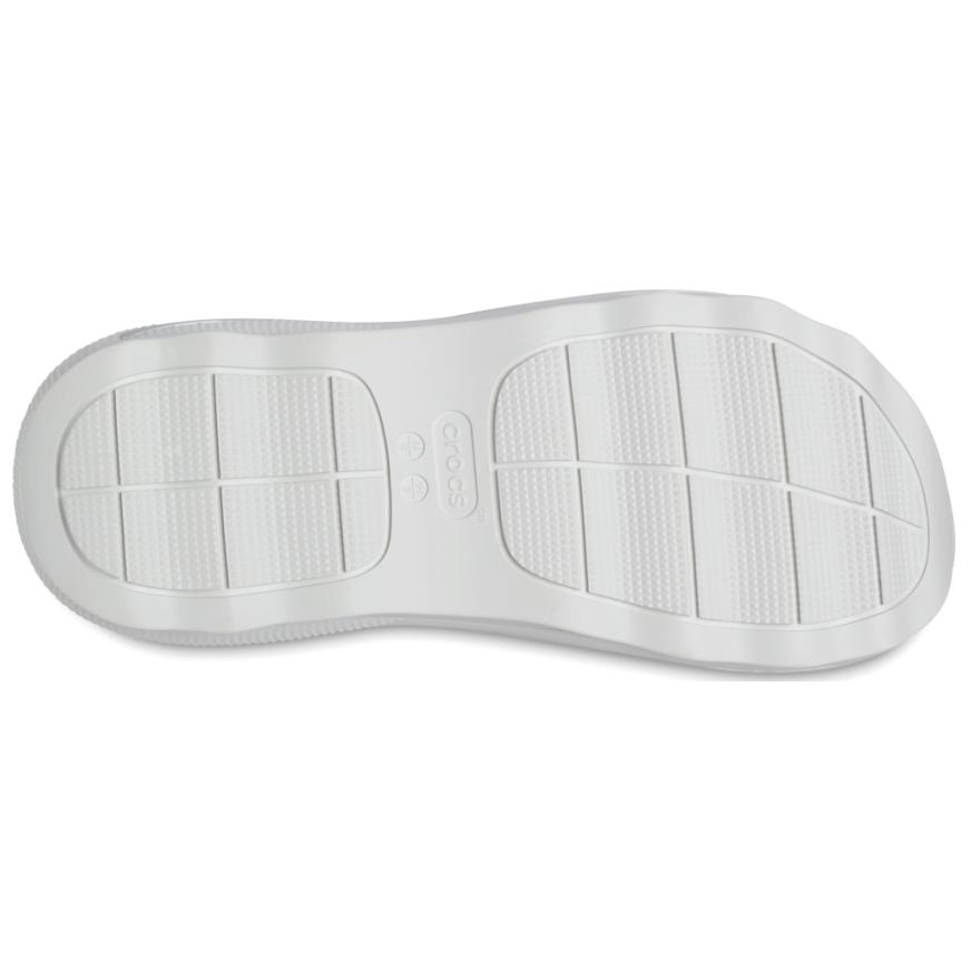 Crocs Mega Crush Metallic Triple Strap Comfortable and Versatile Slippers Women's Silver