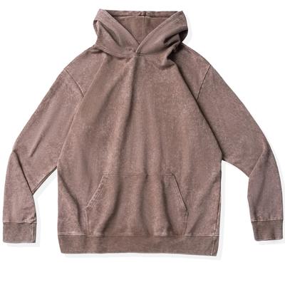 CHANGE WELL Gewaschen Langarm Uni Vintage Stil Größe Herren 14.0 oz. Sweatshirt, Farbe, Herbst/Winter 2024, (Brown, M)
