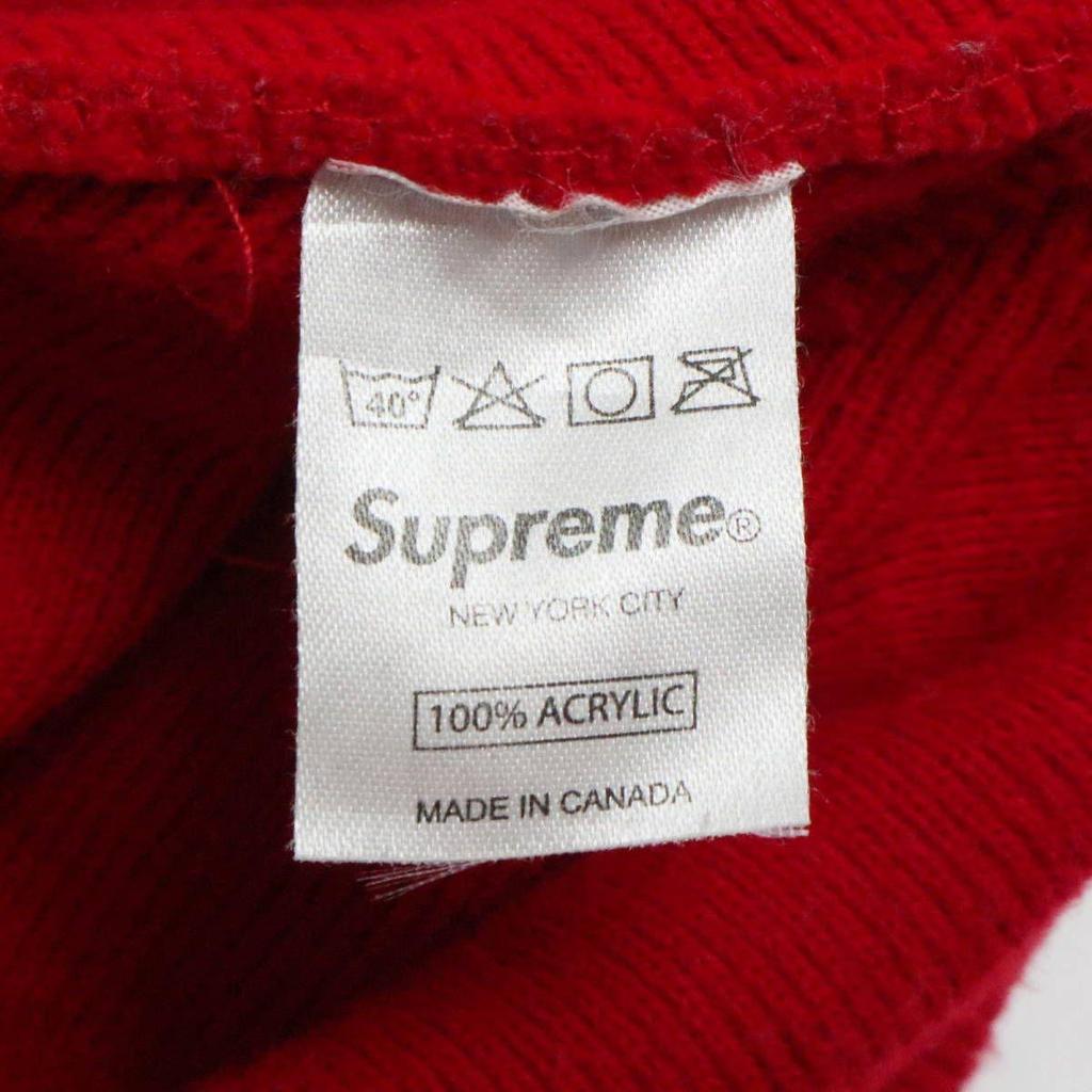 Used Supreme Supreme Logo Acrylic Beanie Hat Red/Black M10-k092