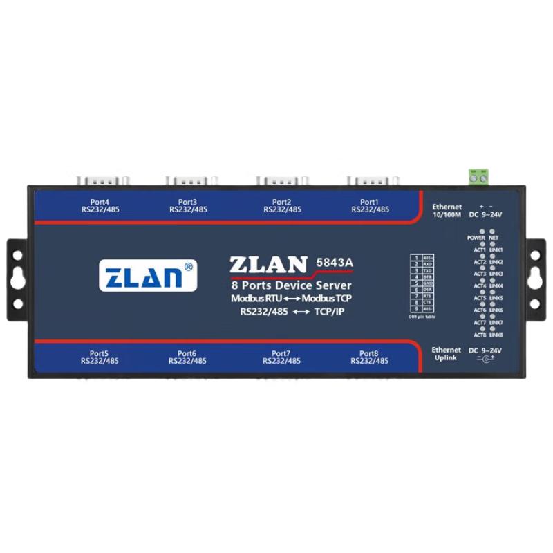 ZLAN 8-Port RS232/485 To Ethernet Serial Server