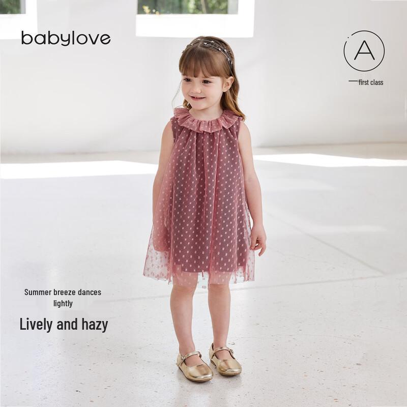 Babylove Girls  Summer Polka Dot Ruffle A-Line Dress 80