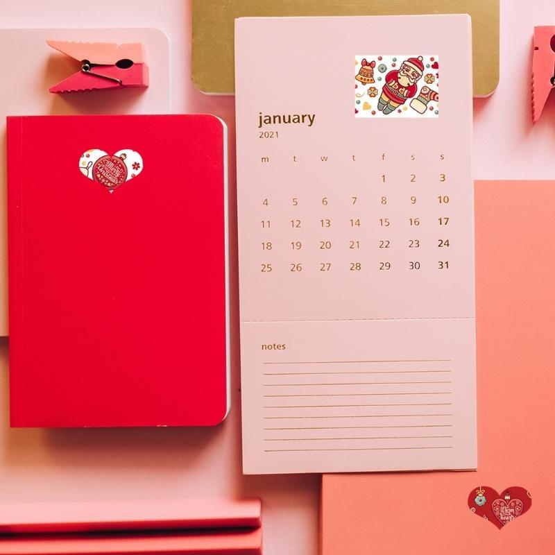 24TE 6 Rolls Christmas Holiday Tape DIY Scrapbooking Paper Tape for Gift Wrap