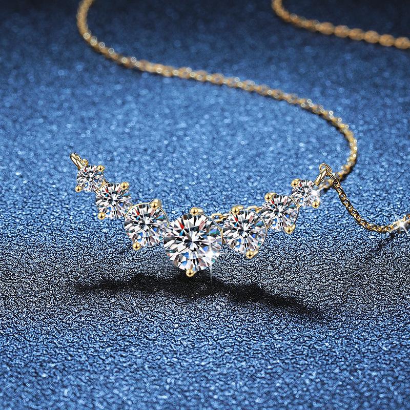 1.7-5.0ct D Color Moissanite Woman Pendant Sier Necklace for Women Chains Party Bridal Fine Jewelry 925sterling Silver Necklace
