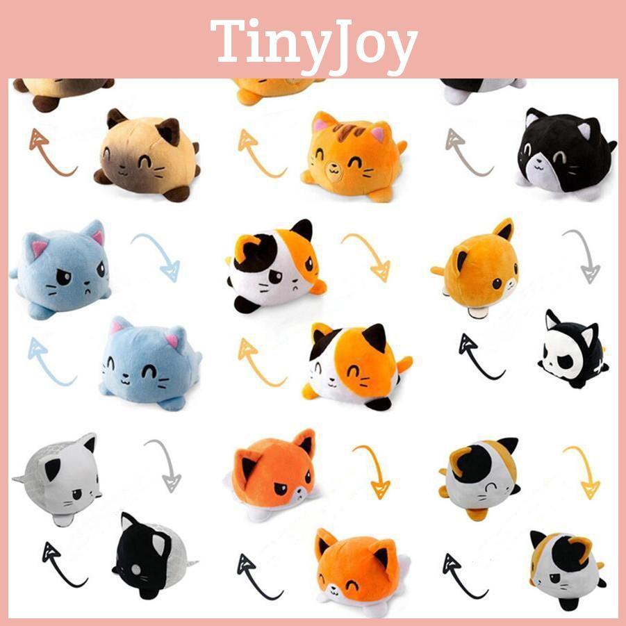 Reversible Flip Cat Plush Stuffed Toy Soft Animal Cute Doll Children Baby Gifts
