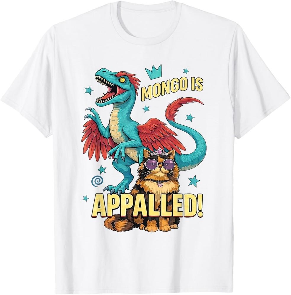 Retro Mongo is Appalled Princess Cat Riding Dinosaur TShirt Unisex T-Shirt M