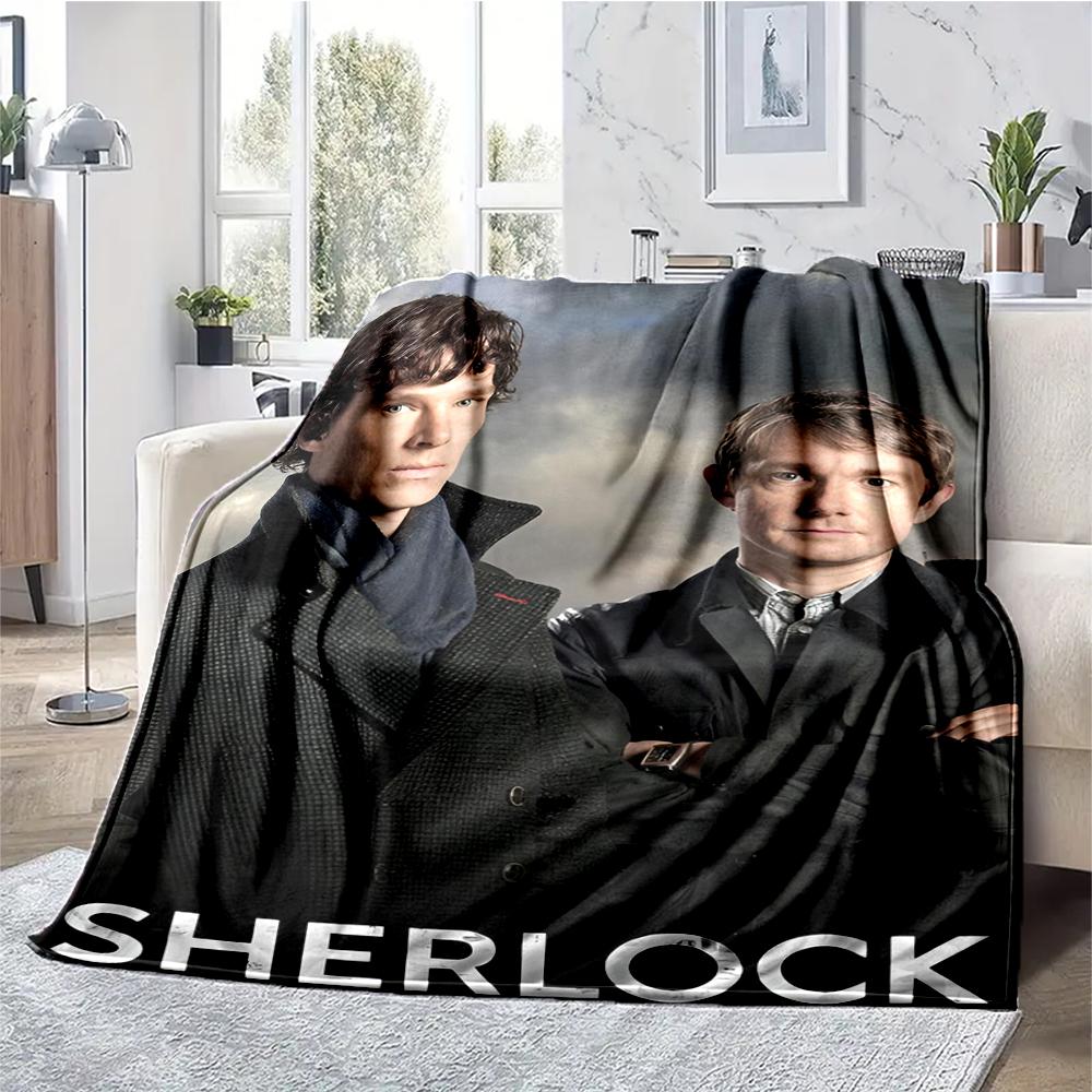 Sherlock Theme Printed Blanket - Perfect for Couch, Bed, Travel & Outdoor Use | Machine Washable, Cozy & Durable.