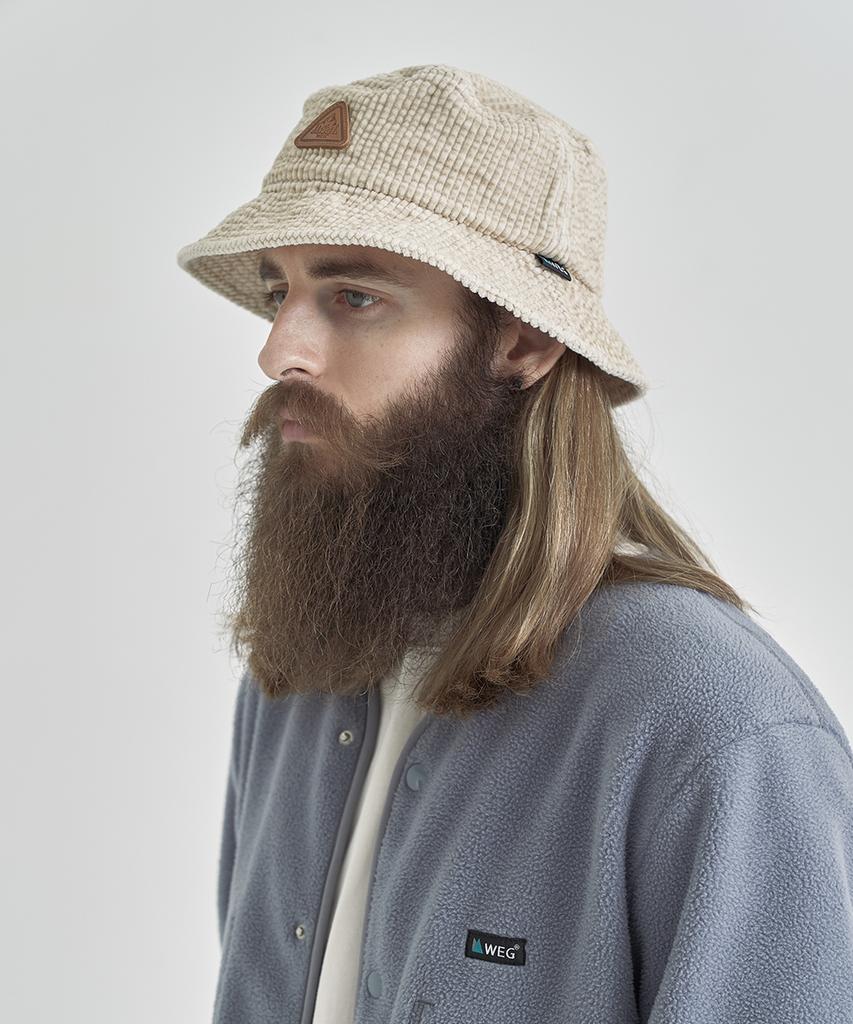 Wegeu Lovely Creek Corduroy Bucket Hat (Cream)