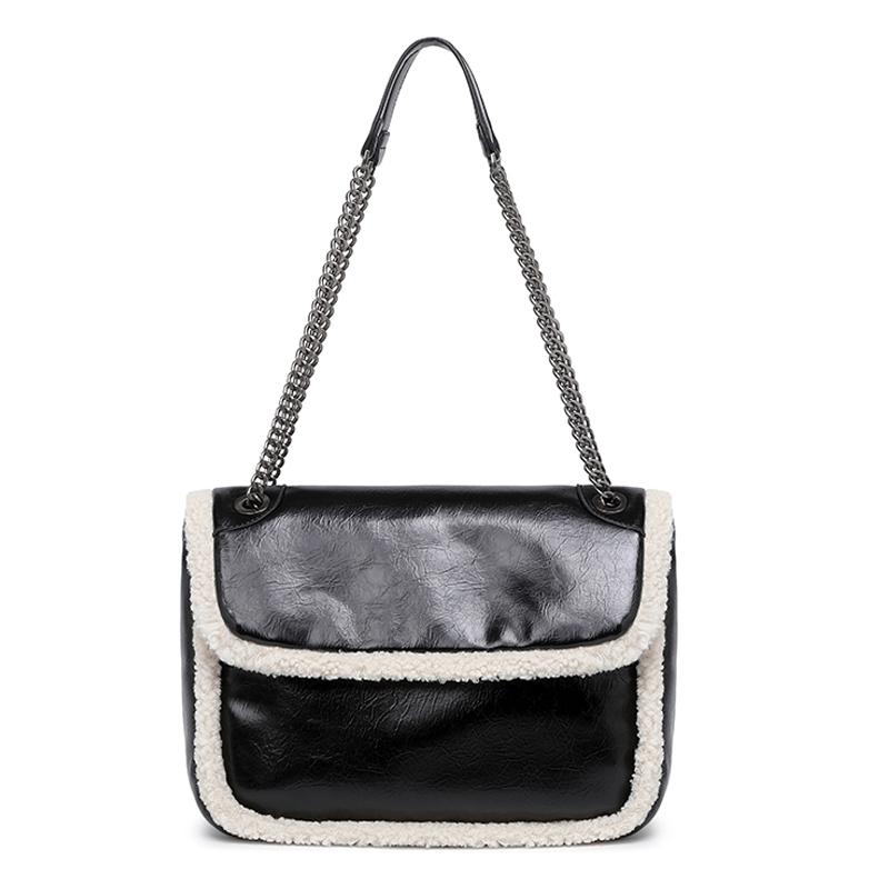 

Квадратные композитные сумки для женщин, роскошная дизайнерская сумка и кошелек, новинка в моде, сумка через плечо из овечьей шерсти с полиуретановым прошивом