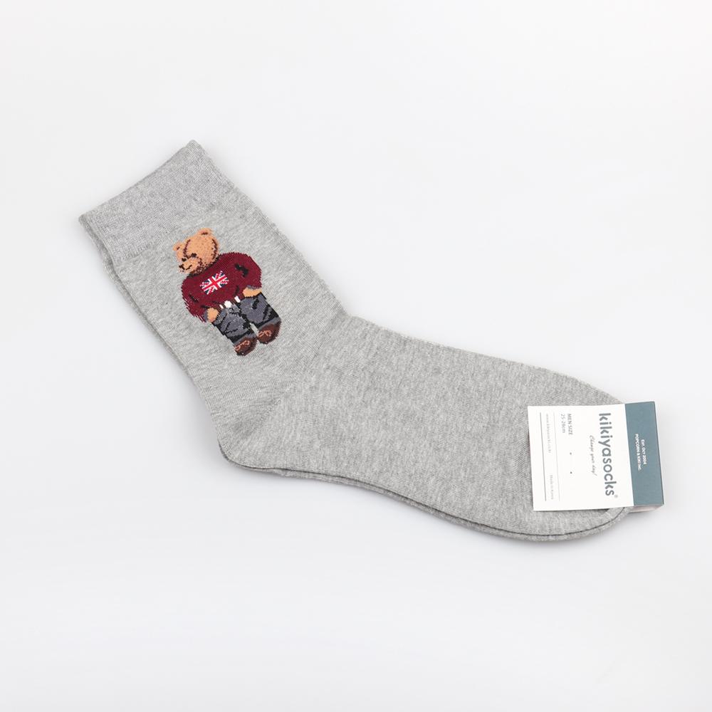 1 Par Tecknad Gentleman Björn Herrstrumpor Bekväma Harajuku Skateboardstrumpor Nyhet Andningsbara Julklapp Fabriksdirekt