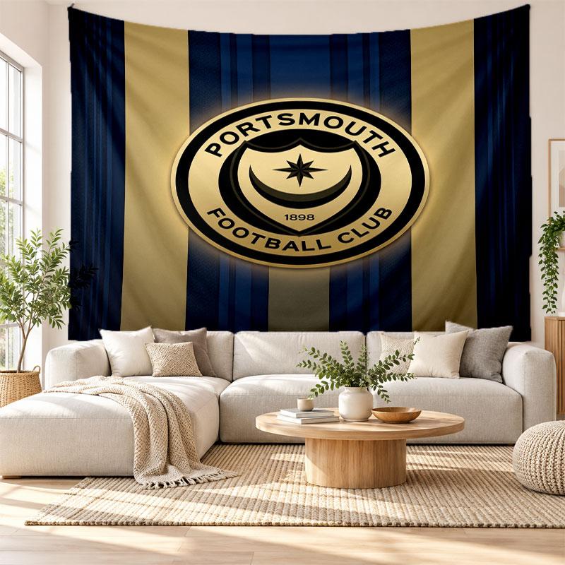 Portsmouth FC Wall Tapestry, Soft Fabric Wall Hanging, Decorative Backdrop For Bedroom Home Wall Art