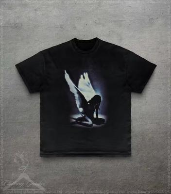 Graficzny T-shirt Upadłego Anioła Gotycki Ciemny Art T-shirt dla Mężczyzn Kobiet Styl Vintage Okultystyczny Skrzydło Anioła Top Emo Alt Streetwear Koszulka Wyzywająca