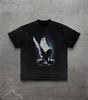 Gefallener Engel Grafik T-Shirt Gothic Dark Art T-Shirt für Männer Frauen Vintage Stil Okkult Engel Flügel Oberteil Emo Alt Streetwear Shirt Ausgefallen