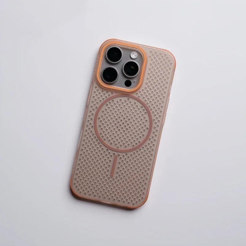 For Magsafe Magnetic Wireless Charge Heat Dissipation Phone Case For iPhone 17 12 13 14 15 16 Pro Max Frosted Hard PC Back Cover