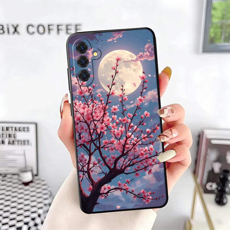 Dreamy Night Cherry Blossom Tree Soft Phone Case for Samsung A17 A37 A57 A16 A26 A36 A56 A15 A25 A35 A55 A14 A24 A34 A54 A13 A23