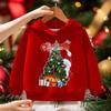 Children's Red Santa Claus Pattern Printed Hoodie for Girls Comfortable Outdoor Autumn/Winter Fashion Long Sleeve Hoodie