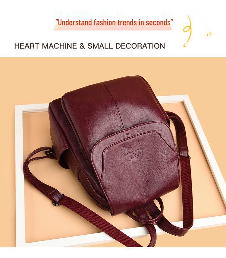 2026 Versatile Women's Soft Leather Backpack - Large Capacity for School, Travel, and Outdoor Use