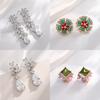 Zircon Drop Earrings With Glittering Lotus Water Drop Design For Women Summer