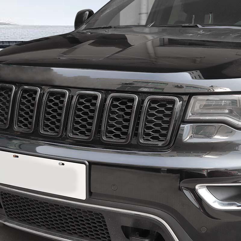 Car Grille Engine Hood Decoration Cover Stickers For Jeep Grand Cherokee 2017-2020 ABS Car Exterior Accessories