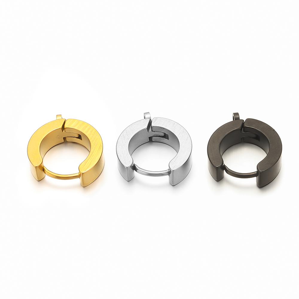 10pcs Stainless Steel Huggie Hoop Earring Hooks Clips Ear Post for DIY Jewelry Punk Hiphop Earrings Making Supplies Accessories